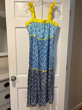 C. Wonder Blue & Yellow Maxi with Ikat Print